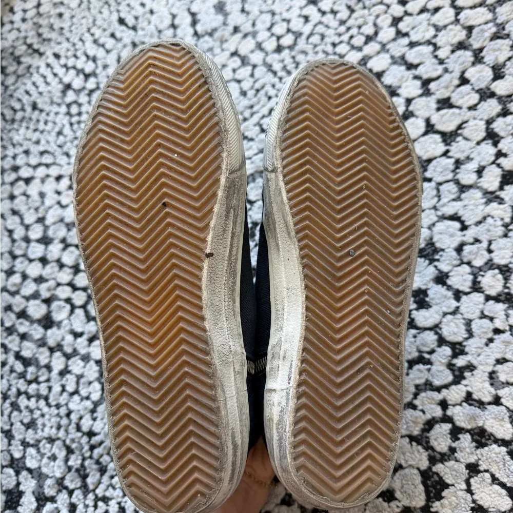 Golden Goose Slide High-Top Sneakers in Black with White Laces - Picture 5 of 9